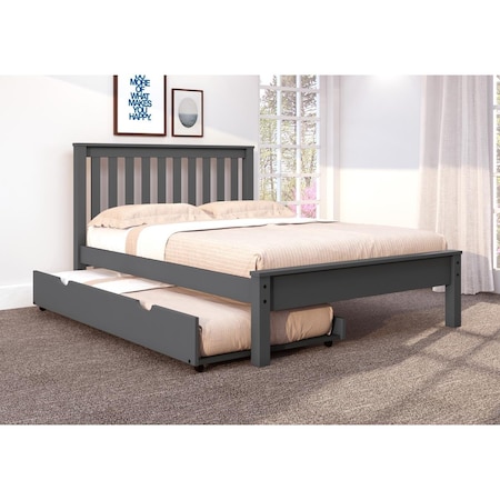 Donco Kids Donco Kids PD-500FDG-503DG Full Size Contempo Bed with Twin Trundle; Dark Grey PD_500FDG_503DG